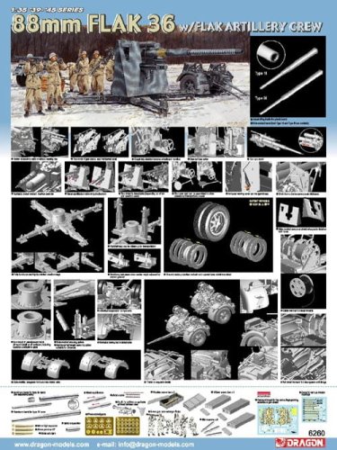 Przejdź do produktu DRAGON 6260 - 1:35 88mm Flak 36 w/ crew