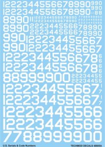 TECHMOD 48805 - 1:48 US Serials & Code Numbers White