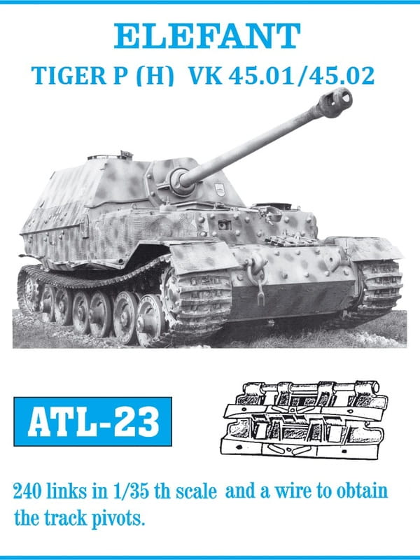 Przejdź do produktu Friulmodel ATL-023 - 1:35 Metalowe gąsienice Elefant / Tiger P (H) VK 45.01 / 45.02