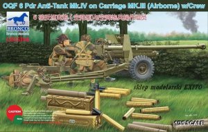 BRONCO CB 35168 - 1:35 OQF 6 Pdr Anti-Tank Gun Mk.IV on Carriage Mk.III (Airborne) w/Crew