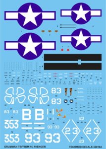 TECHMOD 32016 - 1:32 Grumman TBF/TBM-1C Avenger w/canopy mask