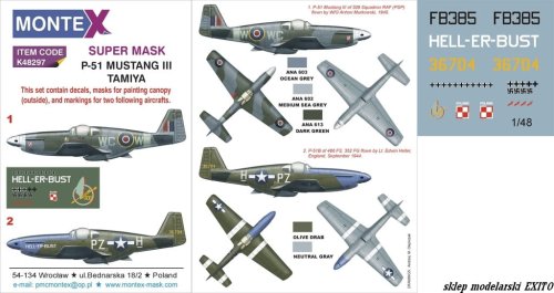 Przejdź do produktu MONTEX K48297 - 1:48 P-51 Mustang III (RAF,USAAF)