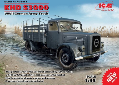 Przejdź do produktu ICM 35451 - 1:35 KHD S3000 - WWII German Army Truck