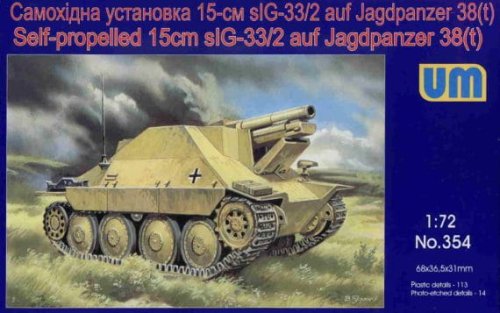 Przejdź do produktu UNIMODELS 354 - 1:72 Self-propelled 15cm Sig-33/2 auf Jagdpanzer 38 (t)