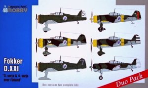 SPECIAL HOBBY 48124 - 1:48 Fokker D.XXI Duo Pack - 3 sarja & 4 sarja over Finland