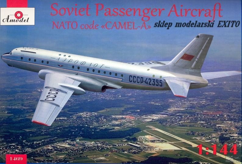 Przejdź do produktu AMODEL 1469 - 1:144 Tupolev Tu-104A - Soviet Passenger Aircraft NATO code Camel-A