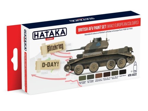 Przejdź do produktu HATAKA AS22 - Zestaw farb British AFV WW2 European colours