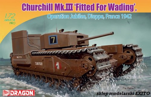 Przejdź do produktu DRAGON 7520 - 1:72 Churchill Mk.III Fitted For Wading - Operation Jubilee Dieppe France 1942
