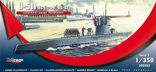 Przejdź do produktu MIRAGE 350502 - 1:350 U-511 ( IXC TURN I + WGr42 ) Niemiecki okręt podwodny