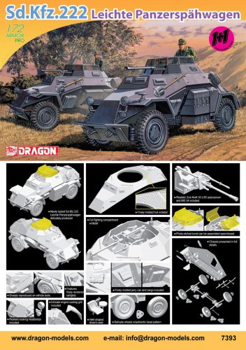 Przejdź do produktu DRAGON 7393 - 1:72 Sd.Kfz. 222