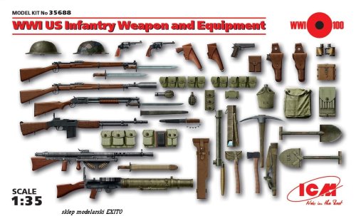 Przejdź do produktu ICM 35688 - 1:35 WWI US Infantry Weapon and Equipment