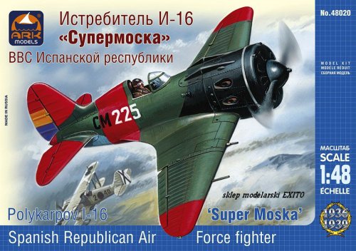 Przejdź do produktu ARK MODELS 48020 - 1:48 Polikarpov I-16 Type 10 Super Mosca the Spanish Republican Air Force fighter