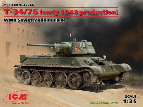 Przejdź do produktu ICM 35365 - 1:35 T-34/76 early 1943 production WWII Soviet Medium Tank