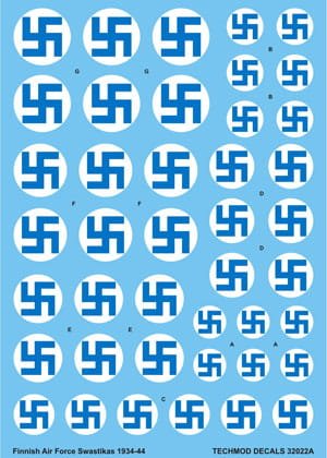 Przejdź do produktu TECHMOD 32022 - 1:32 Finnish Air Force Swastikas and Serials 1934-44