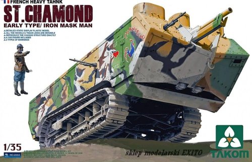 Przejdź do produktu TAKOM 2002 - 1:35 French Heavy Tank St.Chamond - Early Type / Iron Mask Man