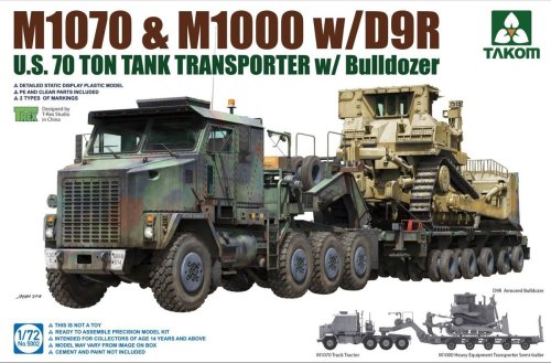 Przejdź do produktu TAKOM 5002 - 1:72 M1070 & M1000 w/D9R - US 70ton Tank Transporter with Bulldozer