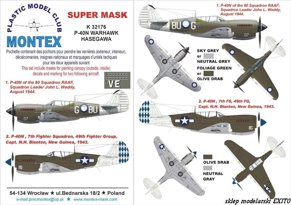 Przejdź do produktu MONTEX K32176 - 1:32 P-40 N Warhawk