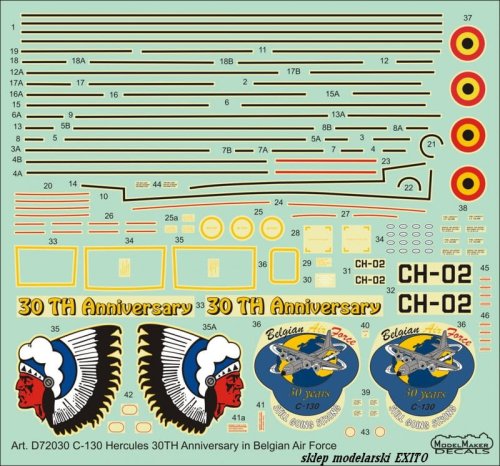 Przejdź do produktu MODELMAKER D72030 - 1:72 C-130 30TH Anniversary in Belgian Air force