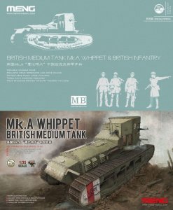 MENG MODEL TS021S - 1:35 Mk.A Whippet & British Infantry - British Medium Tank (Special Edition w/ Figures)