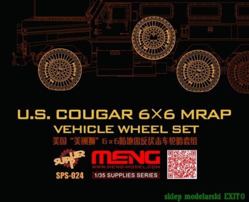 Przejdź do produktu MENG MODEL SPS024 - 1:35 US Cougar 6x6 MRAP Vehicle Wheel Set