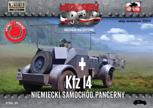 Przejdź do produktu FIRST TO FIGHT 024 -  Wrzesień 1939 - 1:72 Kfz 14 Niemiecki samochód pancerny - Gazetka w zestawie z modelem