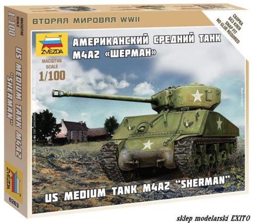 Przejdź do produktu ZVEZDA 6263 - 1:100 US Medium Tank M4A2 Sherman