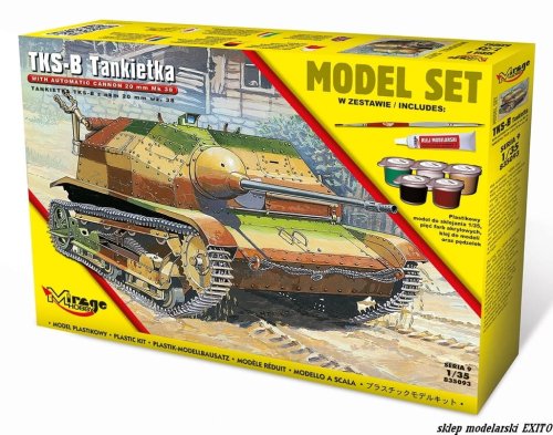 Przejdź do produktu MIRAGE 835093 - 1:35 Polska Tankietka TKS-B z nkm 20 mm wz. 38 - Model Set