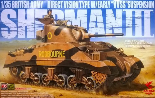 Przejdź do produktu ASUKA (TASCA) 35017 - 1:35 British Army Sherman III Direct Vision Type w/Early VVSS Suspension