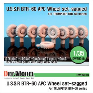 DEF MODEL DW35018 - 1:35 BTR-60 APC Sagged Wheel set