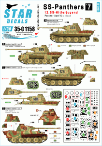STAR DECALS 35-C1158 - 1:35  SS-Panthers # 7. 12. SS-Hitlerjugend Panther Ausf G.