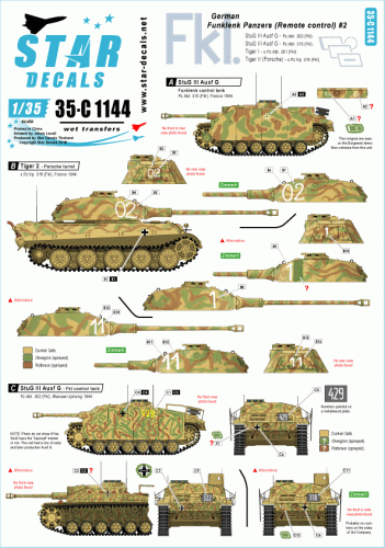 Przejdź do produktu STAR DECALS 35-C1144 - 1:35  German Funklenk (Fkl) tanks # 2. Remote controlled units, Tiger I, T2 and StuG III Ausf G.