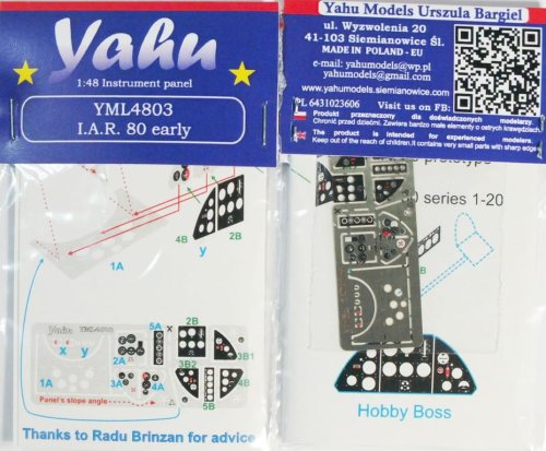 Przejdź do produktu YAHU YML4803 - 1:48 I.A.R. 80 early tablica przyrządów