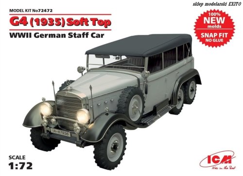 Przejdź do produktu ICM 72472 - 1:72 G4 Soft Top (1935 production) WWII German Staff Car
