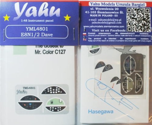 Przejdź do produktu YAHU YML4801 - 1:48 E8N1/2 Dave tablica przyrządów