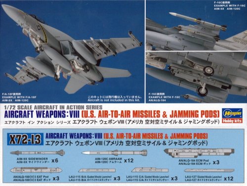 Przejdź do produktu HASEGAWA X7213 - 1:72 U.S Aircraft Weapons VIII - Air to Air Missiles & Jamming Pods