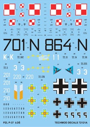 Przejdź do produktu TECHMOD 72121 - 1:72 PZL P-37 Łoś