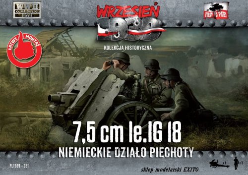 Przejdź do produktu FIRST TO FIGHT 031 -  Wrzesień 1939 - 1:72 Niemieckie działo piechoty  7,5 cm le.IG 18 - Gazetka w zestawie z modelem