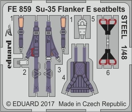 Przejdź do produktu EDUARD FE859 - 1:48 Su-35 Flanker E seatbelts - Steel