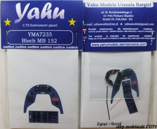 Przejdź do produktu YAHU YMA7235 - 1:72 Bloch MB-152 tablica przyrządów