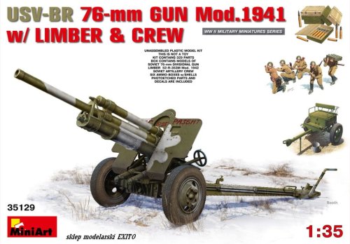 Przejdź do produktu MINIART 35129 - 1:35 USV-BR 76-mm Gun Mod.1941 w/ Limber & Crew