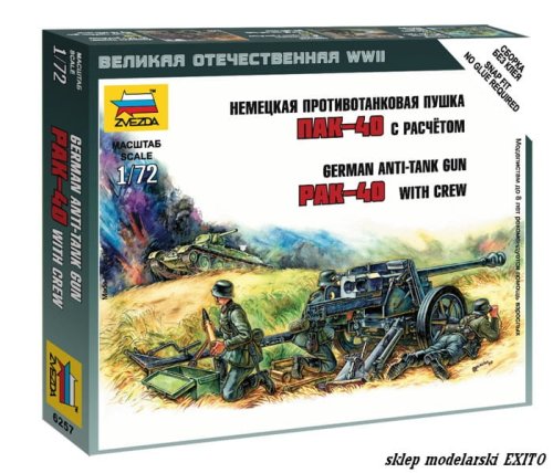 Przejdź do produktu ZVEZDA 6257 - 1:72 German Pak 40 anti-tank Gun with Crew
