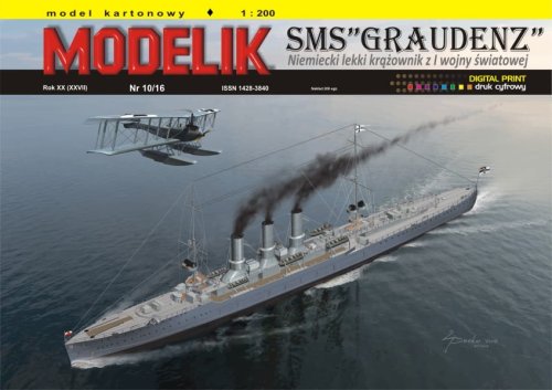 Przejdź do produktu MODELIK 1610 - 1:200 SMS Graudenz - WW I German light cruiser