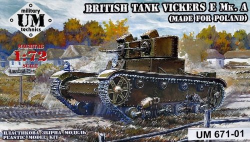 Przejdź do produktu UNIMODELS UM-MT 671-01 - 1:72 British Tank Vickers E Mk. A ( Made for Poland )