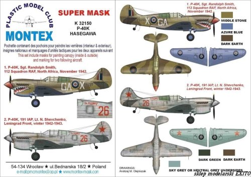 Przejdź do produktu MONTEX K32150 - 1:32 P-40 K 112 Squadron RAF & USRR