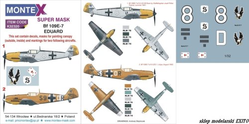 Przejdź do produktu MONTEX K32320 - 1:32 Messerschmitt Bf 109E-7