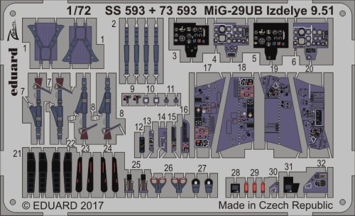 Przejdź do produktu EDUARD SS593 - 1:72 MiG-29UB Izdelye 9.51