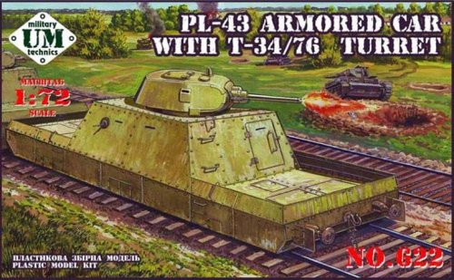 Przejdź do produktu UNIMODELS 622 - 1:72 Armored car PL-43 with T-34/76 turret