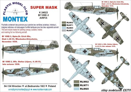 Przejdź do produktu MONTEX K24023 - 1:24 Messerschmitt Bf-109 E-3