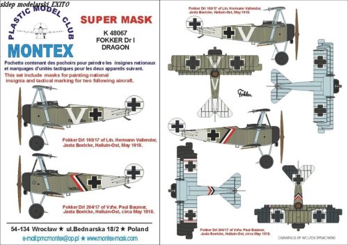 Przejdź do produktu MONTEX K48067 - 1:48 Fokker Dr.I