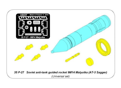 Przejdź do produktu ABER 35P27  - 1:35 Soviet anti-tank guided rocket 9M14 Malyutka (AT-3 Sagger)